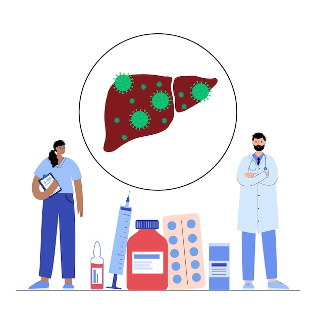 Vector liver disease concept