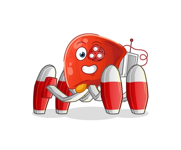 Liver future robot vector cartoon character