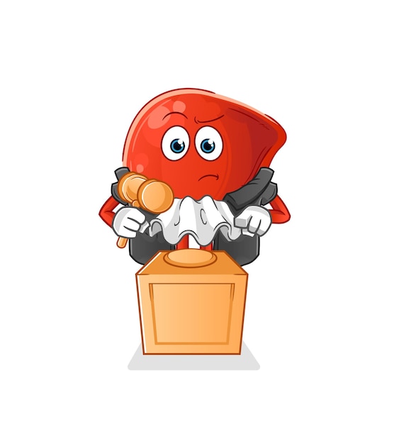 Liver judge holds gavel character vector