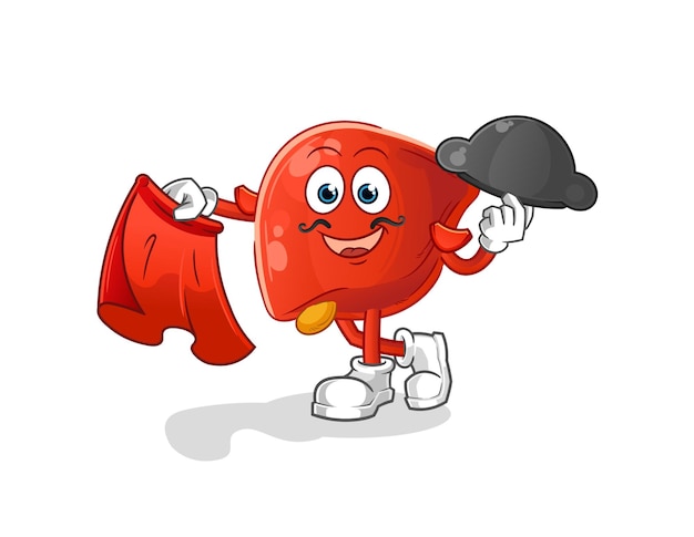 Liver matador with red cloth illustration character vector