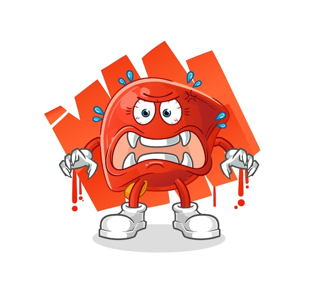 Liver monster vector cartoon character