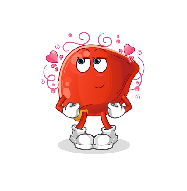 Liver shy vector cartoon character