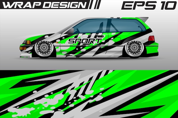 Vector livery design wrap racing car. abstract background for racing livery or daily use car vinyl sticker.