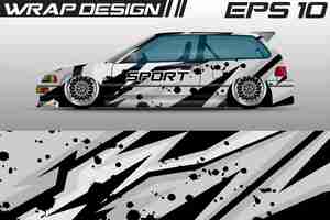 Vector livery design wrap racing car. abstract background for racing livery or daily use car vinyl sticker.