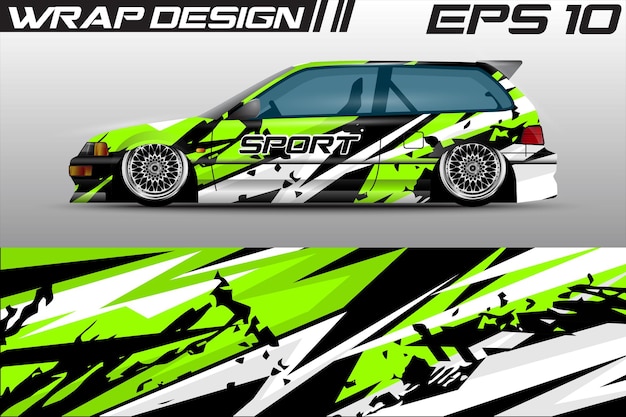 Livery design wrap racing car. Abstract background for racing livery or daily use car vinyl sticker.