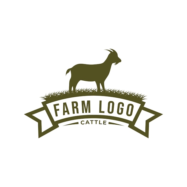 livestock goat farm minimal vector illustration.