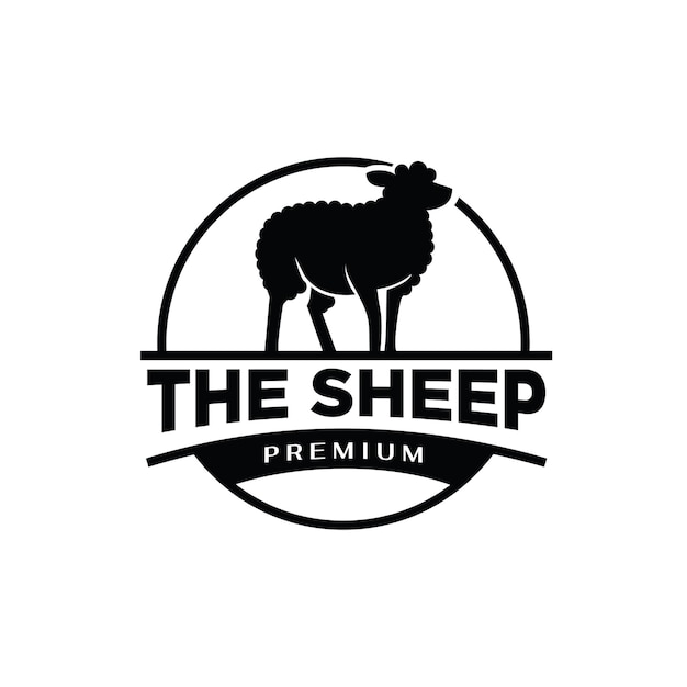 livestock sheep farm premium black logo