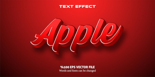 Livid text with strong red cartoon style editable text effect Apple