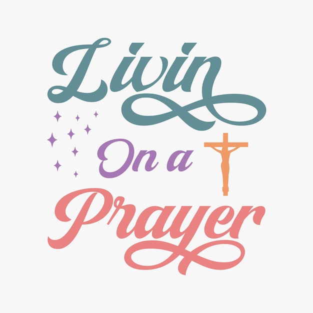 "Livin On A Prayer" 레트로 티셔츠