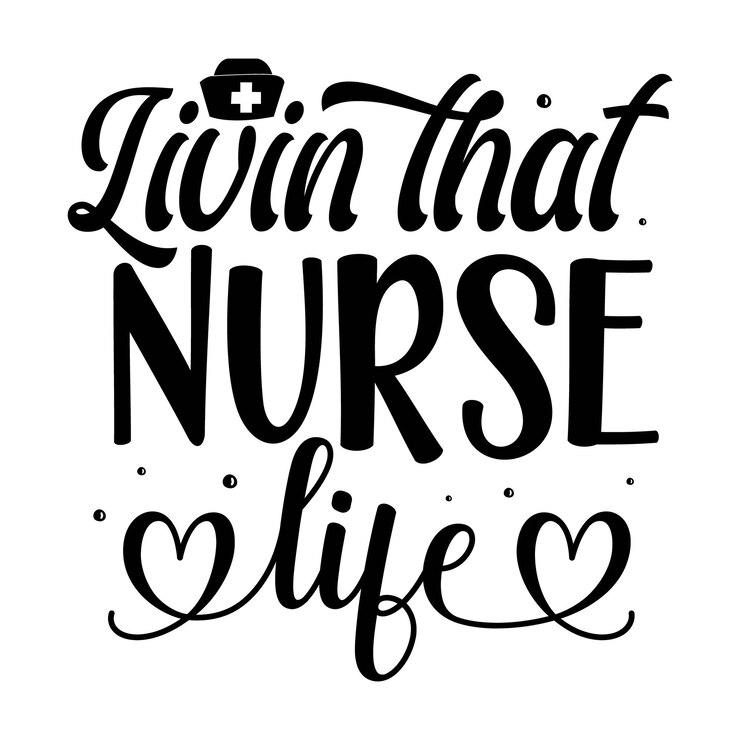 Vector livin that nurse life lettering unique style premium vector design file