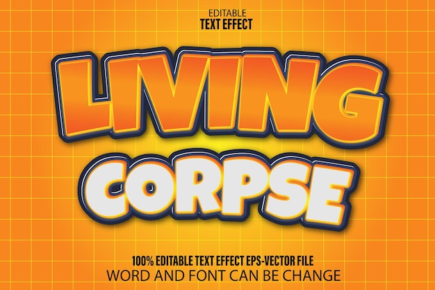 Living corpse editable text effect cartoon style