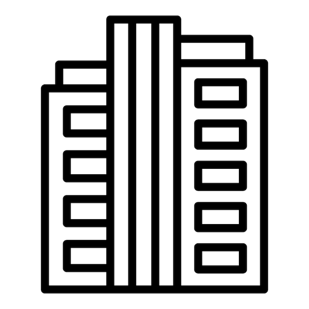 Living multistory icon outline vector City building House block