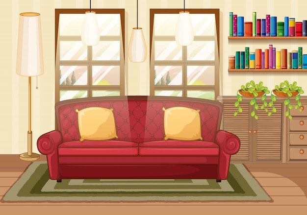 Vector living room background scene