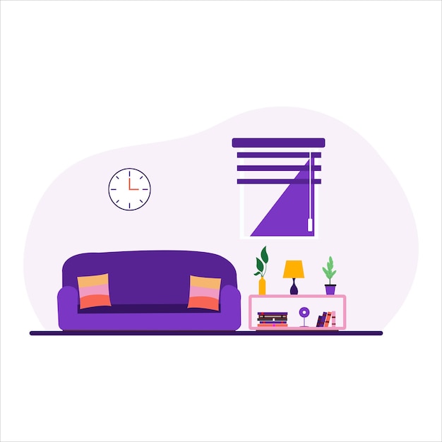 Living room furniture set on white backgroundvector illustration Graphic design