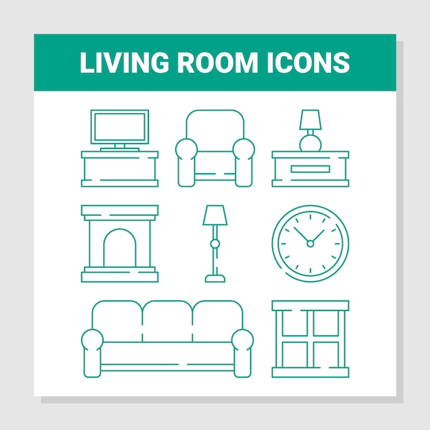 Vector living room icons