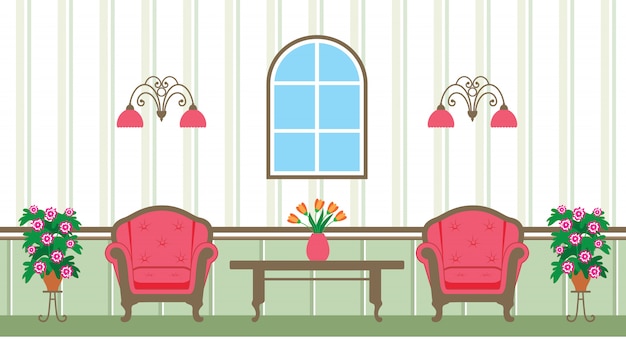 Vector living room illustration