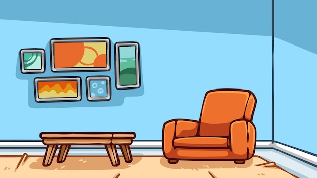 Living room interior background illustration