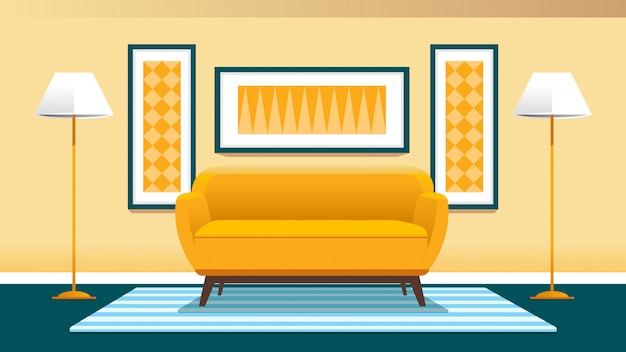 Living Room interior vector illustration