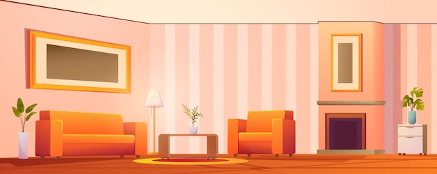 Living room Interior vector illustration