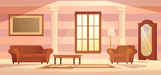 Living room Interior vector illustration