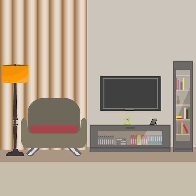 living room interior with place for text