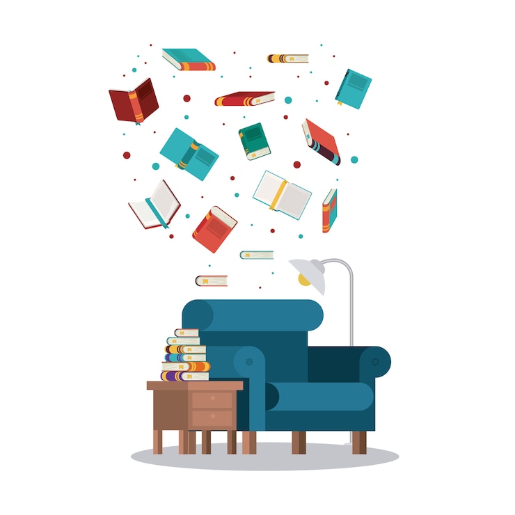 Vector living room library 