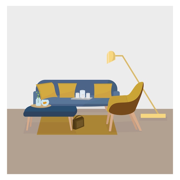 Vector living room minimalist