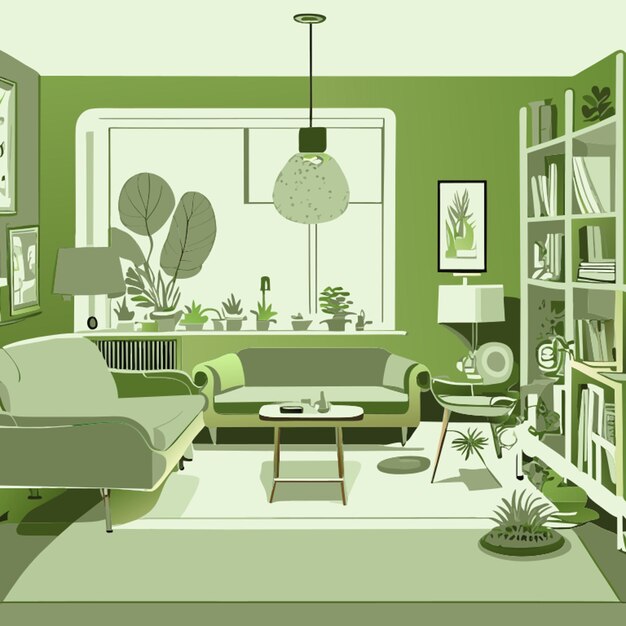 Living room no bg vector illustration cartoon