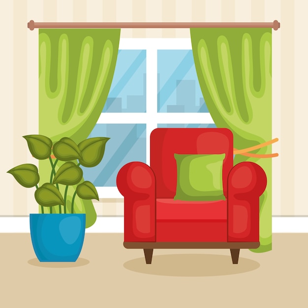 Living room scene icon 