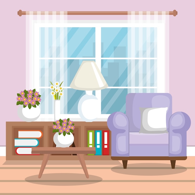 Living room scene icon