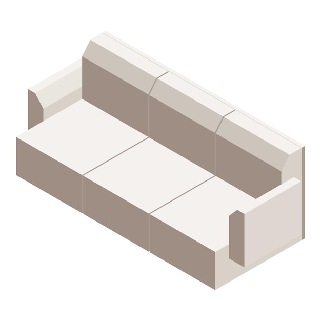 거실 소파 아이콘 흰색 배경에 고립 된 웹 디자인을 위한 거실 소파 벡터 아이콘의 아이소메트릭