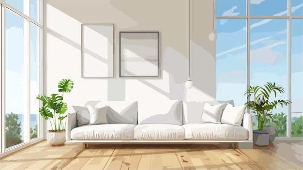 a living room with a couch and a window