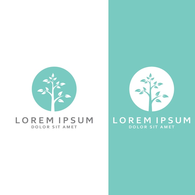 Living tree logo design using a vector illustration template concept
