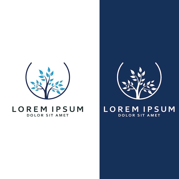 Living tree logo design using a vector illustration template concept