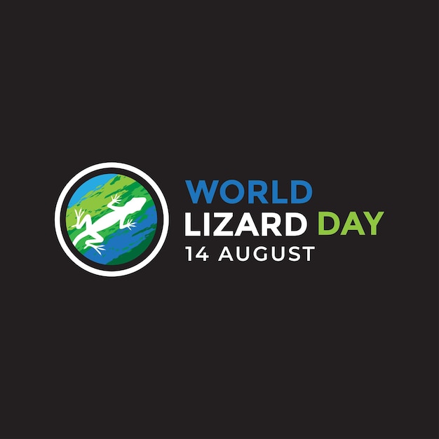 Lizard day logo design vector