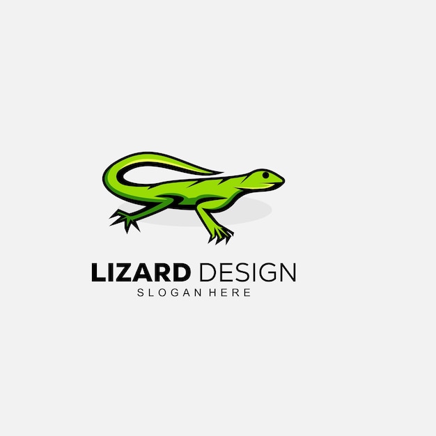 Vector lizard design logo gradient color template icon