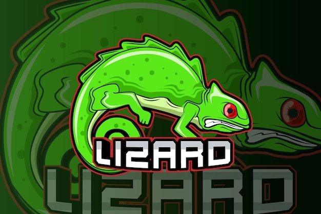 Modello di logo della squadra di e-sport lizard