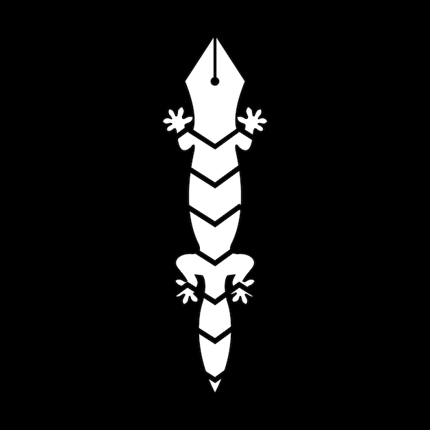 Modello di illustrazione dell'icona di vettore di progettazione di logo creativo della matita di arte della casa della lucertola