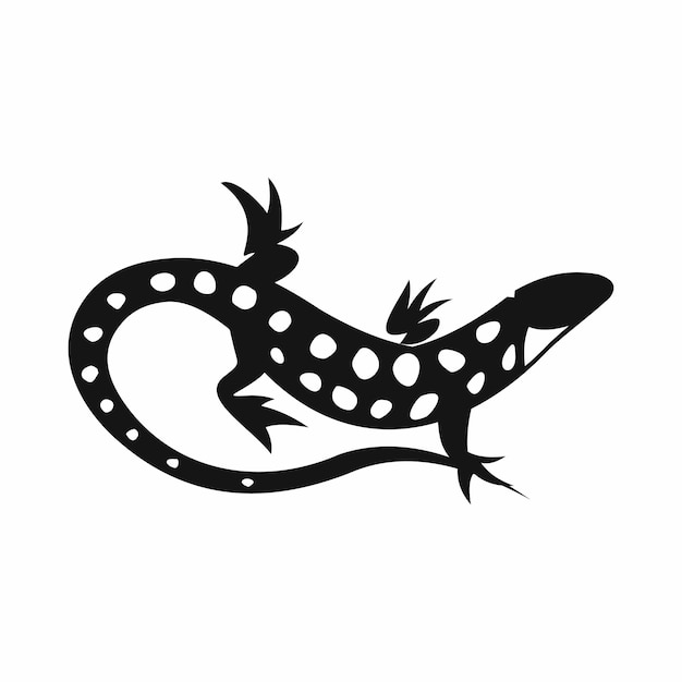 Lizard icon in simple style isolated vector illustration Reptiles symbol