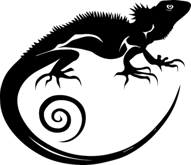 Lizard vector silhouette illustration black color