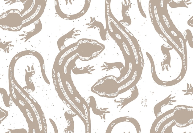 Vector lizards seamless pattern