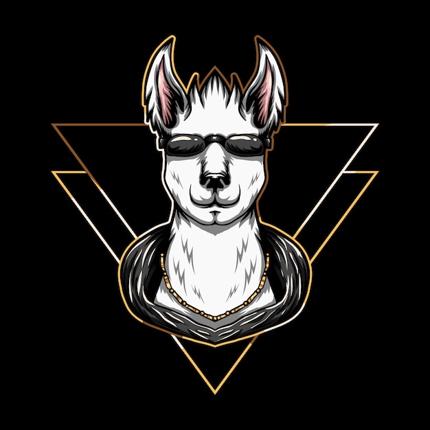 llama eyeglasses illustration