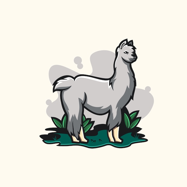 Vector llama logo illustration