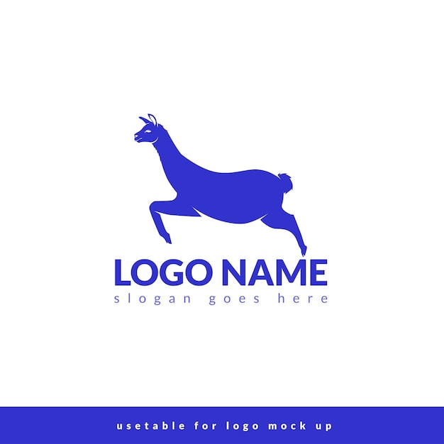 Vector llama logo mock up