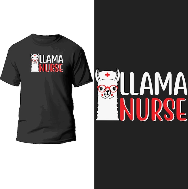 llama nurse t shirt design