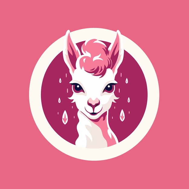 Llama Standing in Front of Pink Background