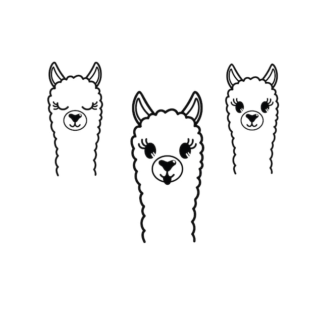 Progettazione vettoriale svg llama