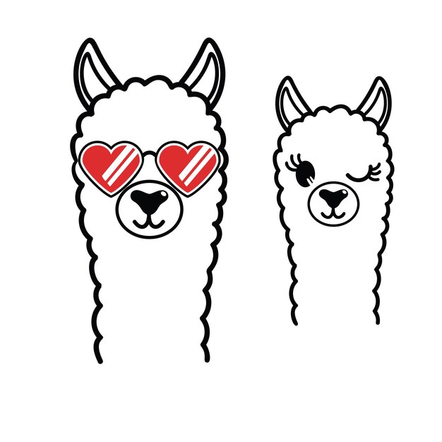 Vector llama svg vector design