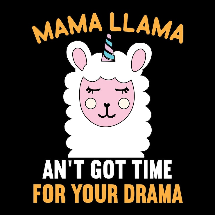 Vector llama t-shirt design