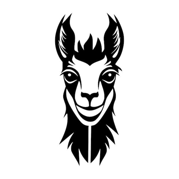 llama wild animal illustration head simple drawing